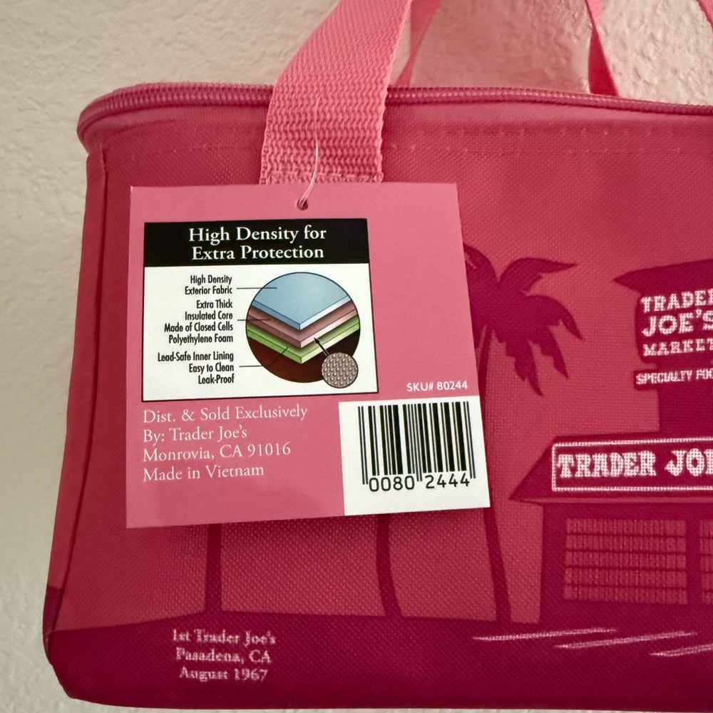 NWT Trader Joe’s Lunch Tote (Pink) - Picture 3 of 3